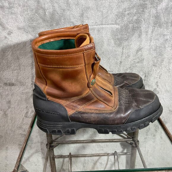 POLO Sport Ralph Lauren Ranger Leather Duck Double Zip Boots Men’s 11.5D